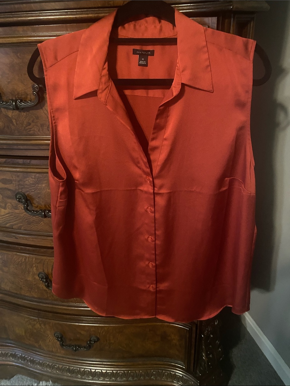 Ann Taylor sleeveless button up blouse